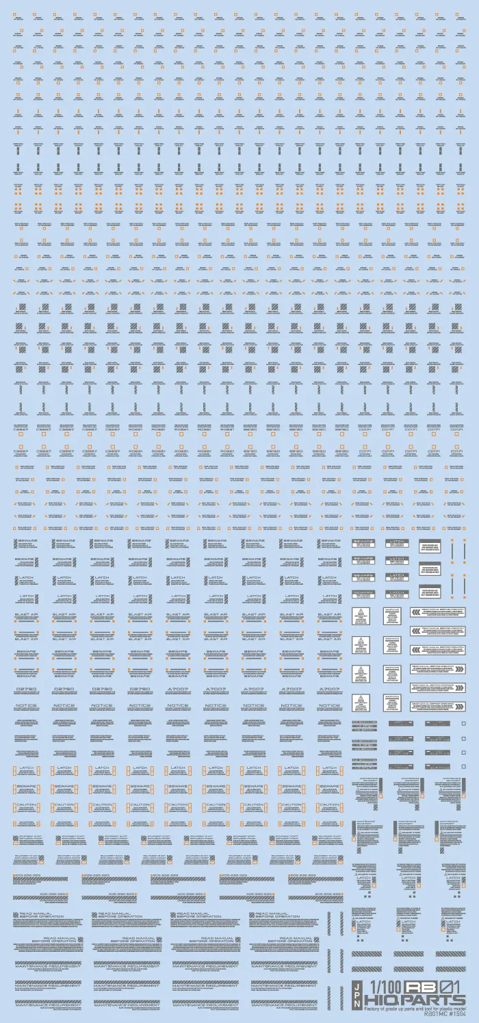 1/100 RB01 Caution Decal One Color Gray(1pc)