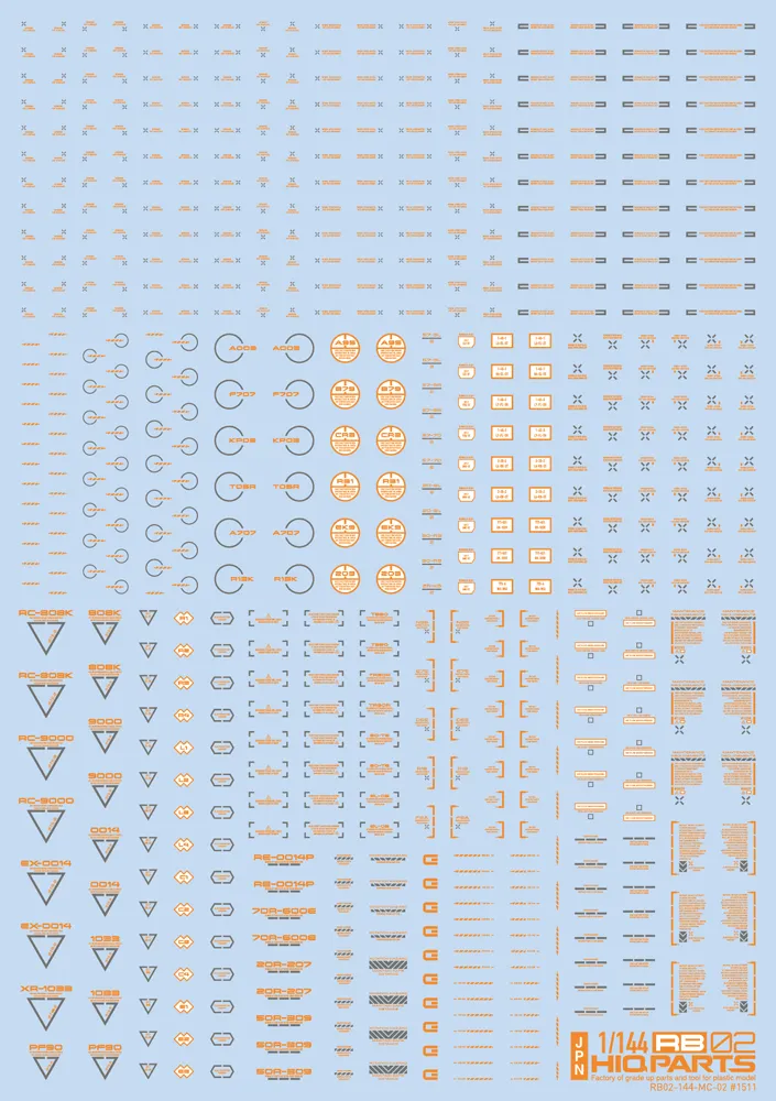 1/144 RB02 Caution Decal Orange & Gray(1pc)