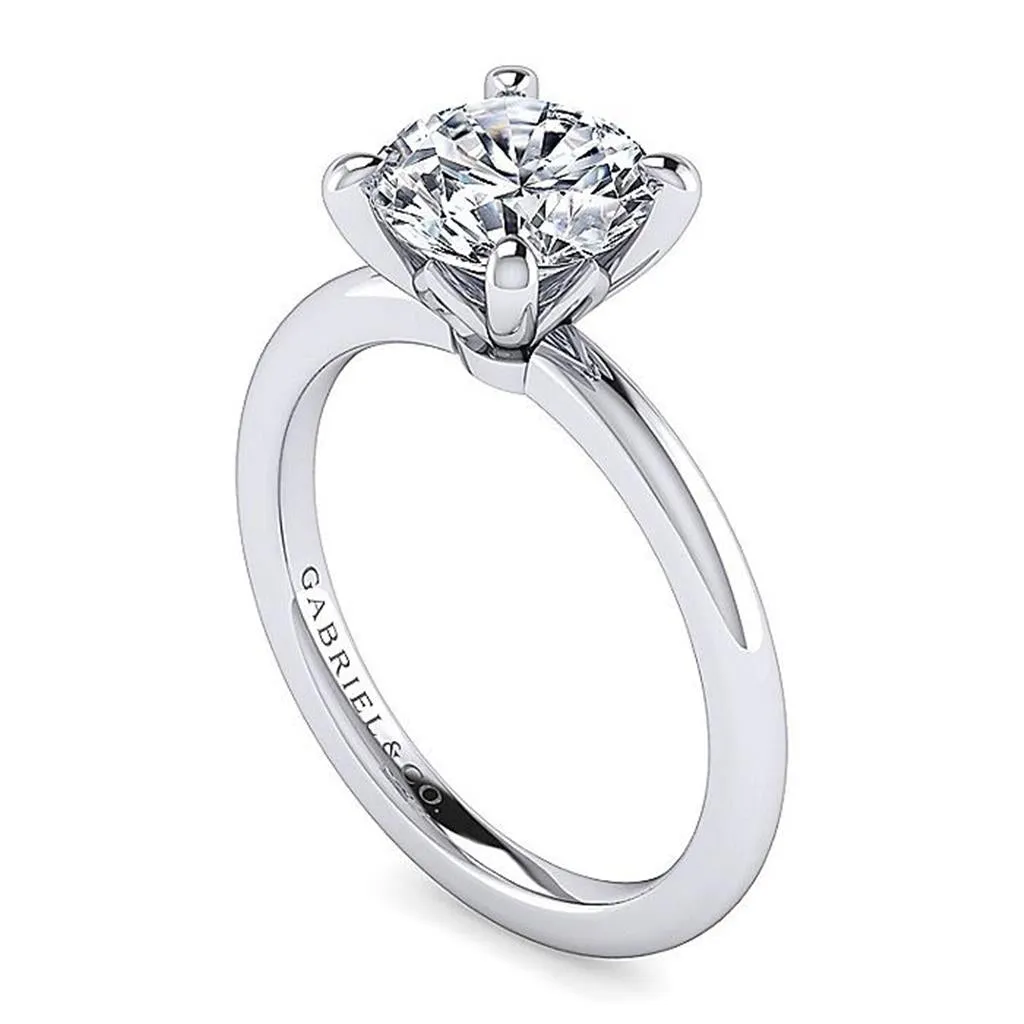 14K White Gold 'Ali' Round Diamond Engagement Ring