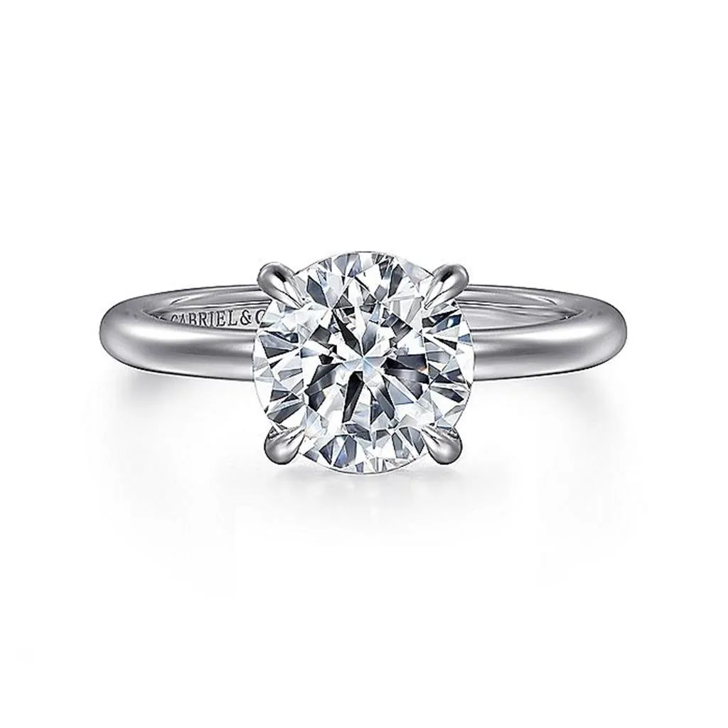 14K White Gold 'Ali' Round Diamond Engagement Ring