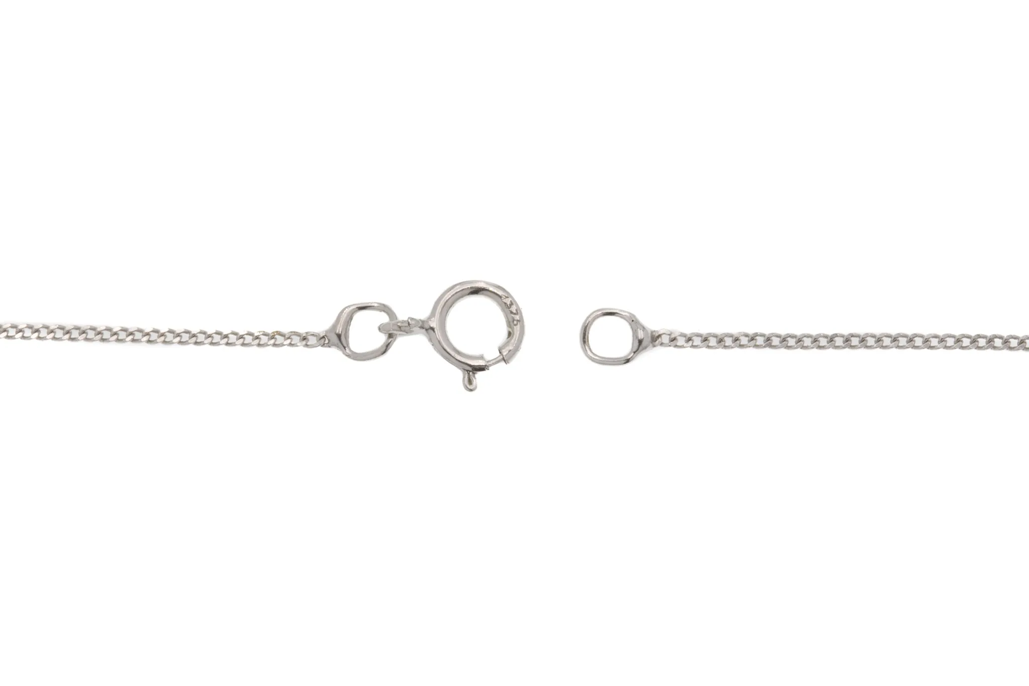 16" 9ct White Gold Skinny Pendant Chain