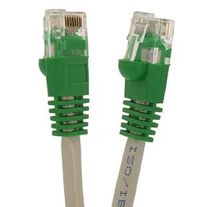 1Ft Cat.5e Crossover Cable Gray Wire/Green Boot