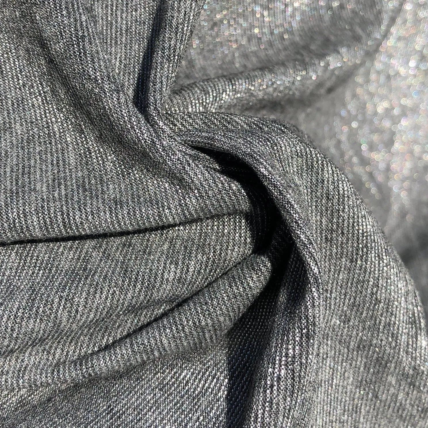 58" Shiny Glitter Gray Grey 100% Acetate Lame Metallic Woven Fabric By the Yard