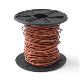 .5mm Natural Light Brown Round Leather Cord 10 Meter Spool