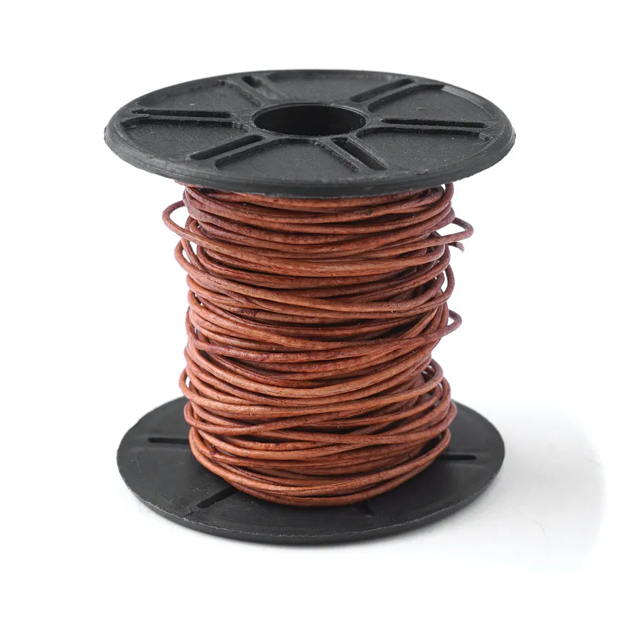 .5mm Natural Light Brown Round Leather Cord 10 Meter Spool