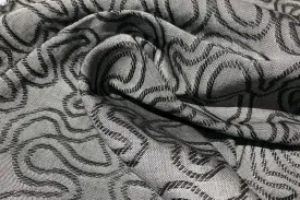 60" Embroidered Swirl Jacquard Cotton Black & Gray Heavy Woven Fabric By Yard