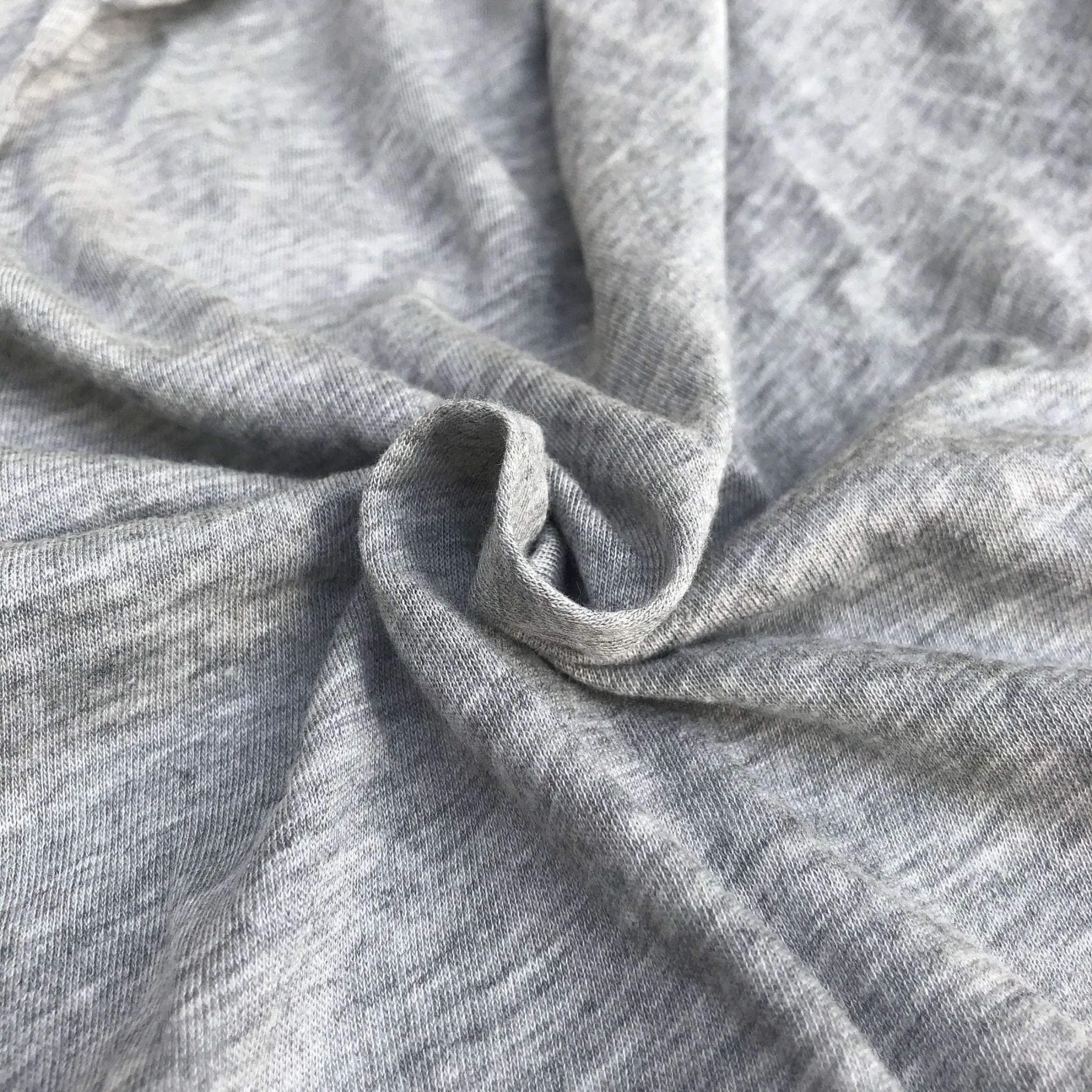 60" Modal Cotton Blend Solid Heather Gray Jersey Knit Fabric By the Yard