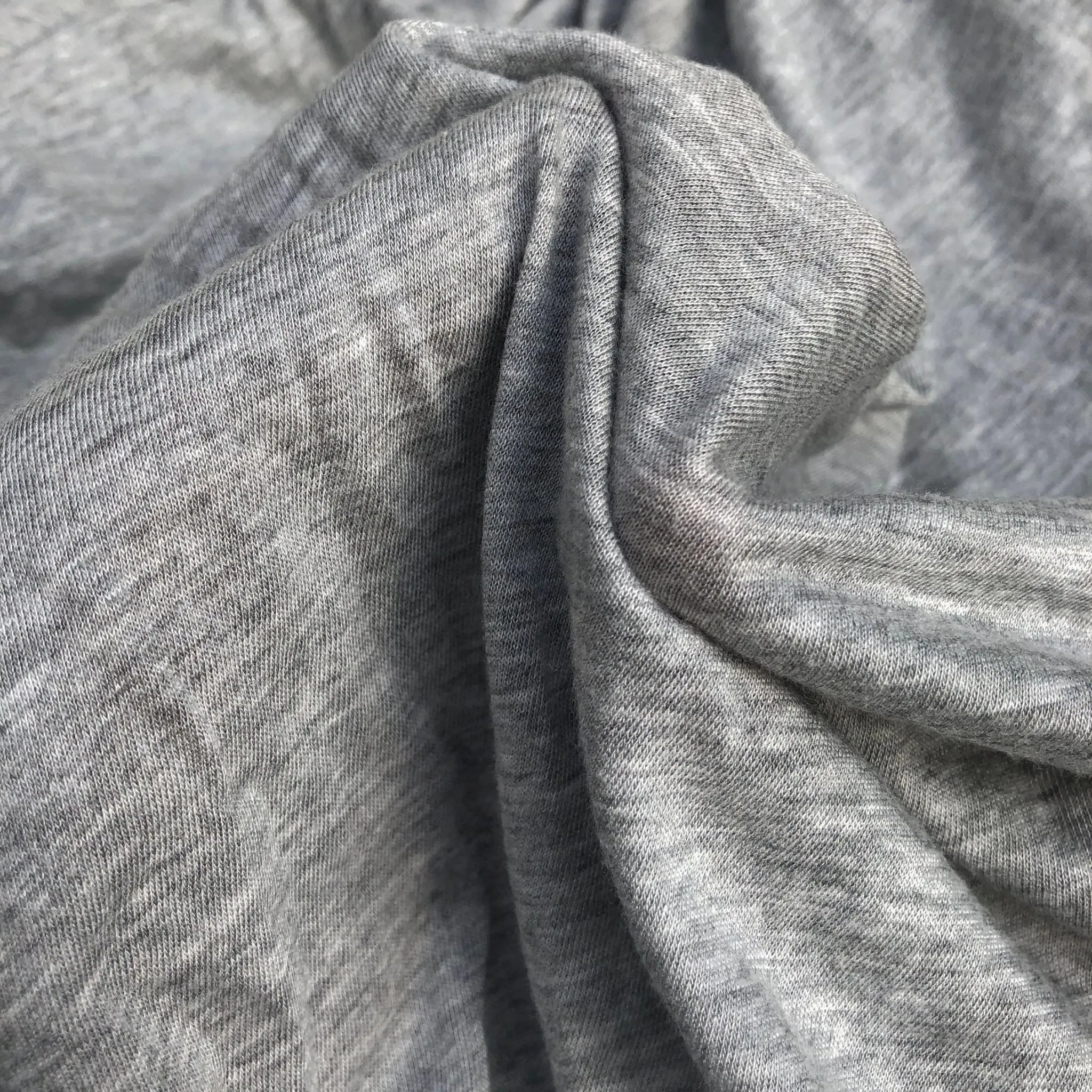 60" Modal Cotton Blend Solid Heather Gray Jersey Knit Fabric By the Yard