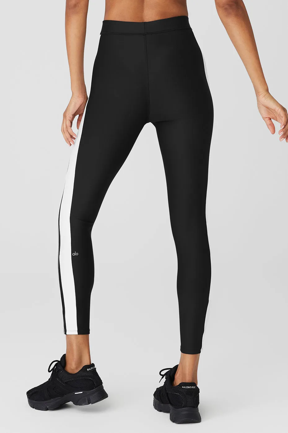 Airlift High-Waist 7/8 Car Club Legging - Black/White