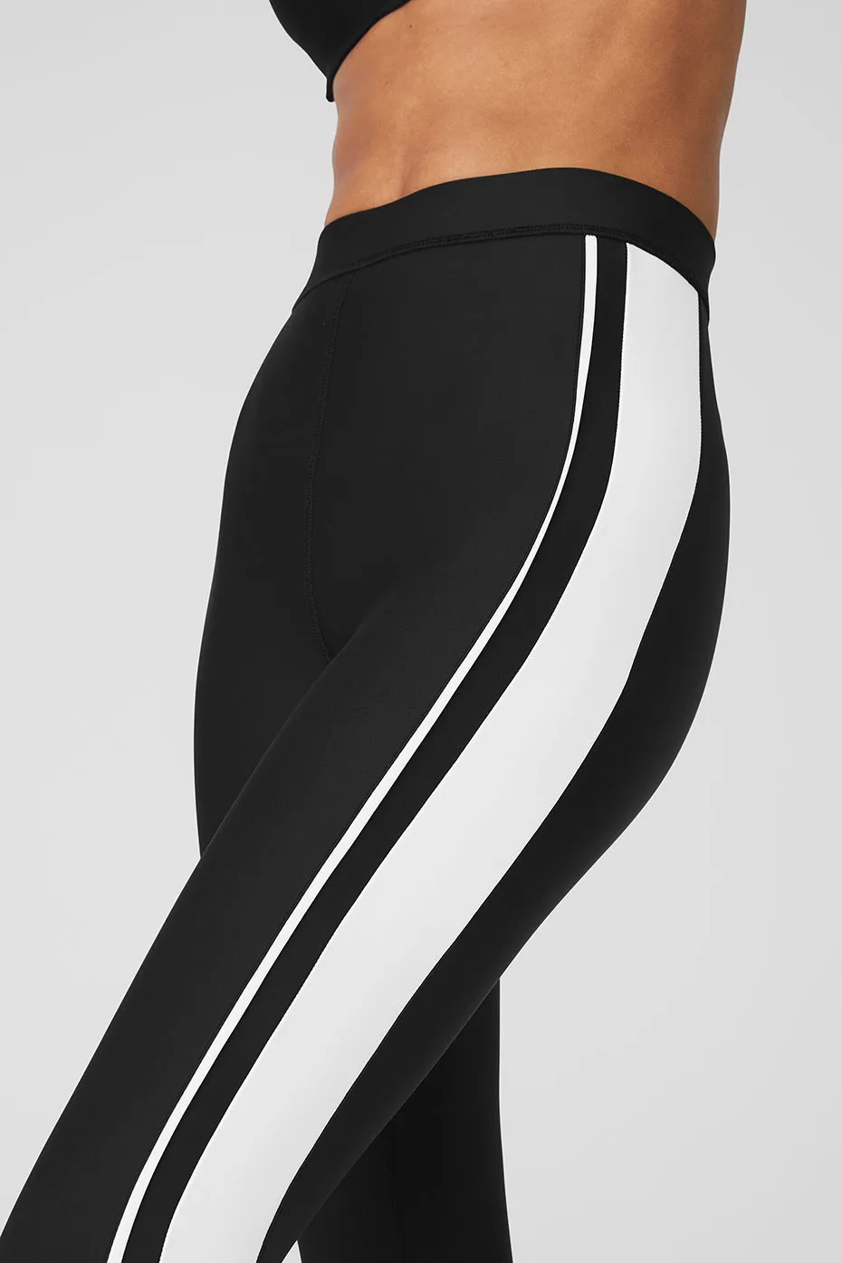 Airlift High-Waist 7/8 Car Club Legging - Black/White