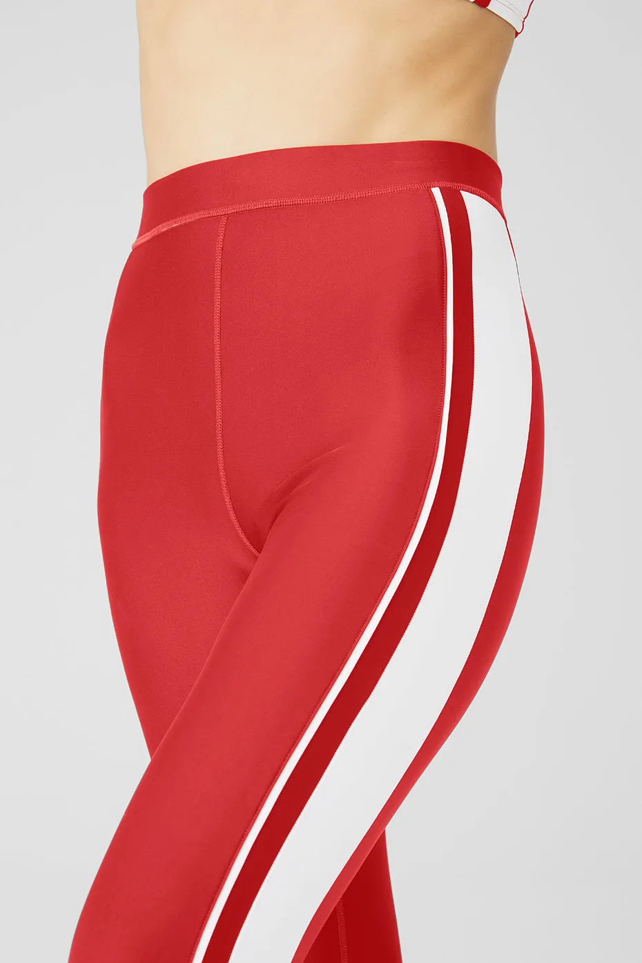 Airlift High-Waist 7/8 Car Club Legging - Classic Red/White