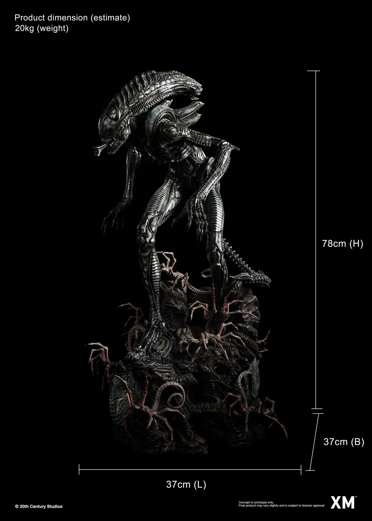 Alien Hive Warrior - Black Variant - 1/3 Scale Premium Statue