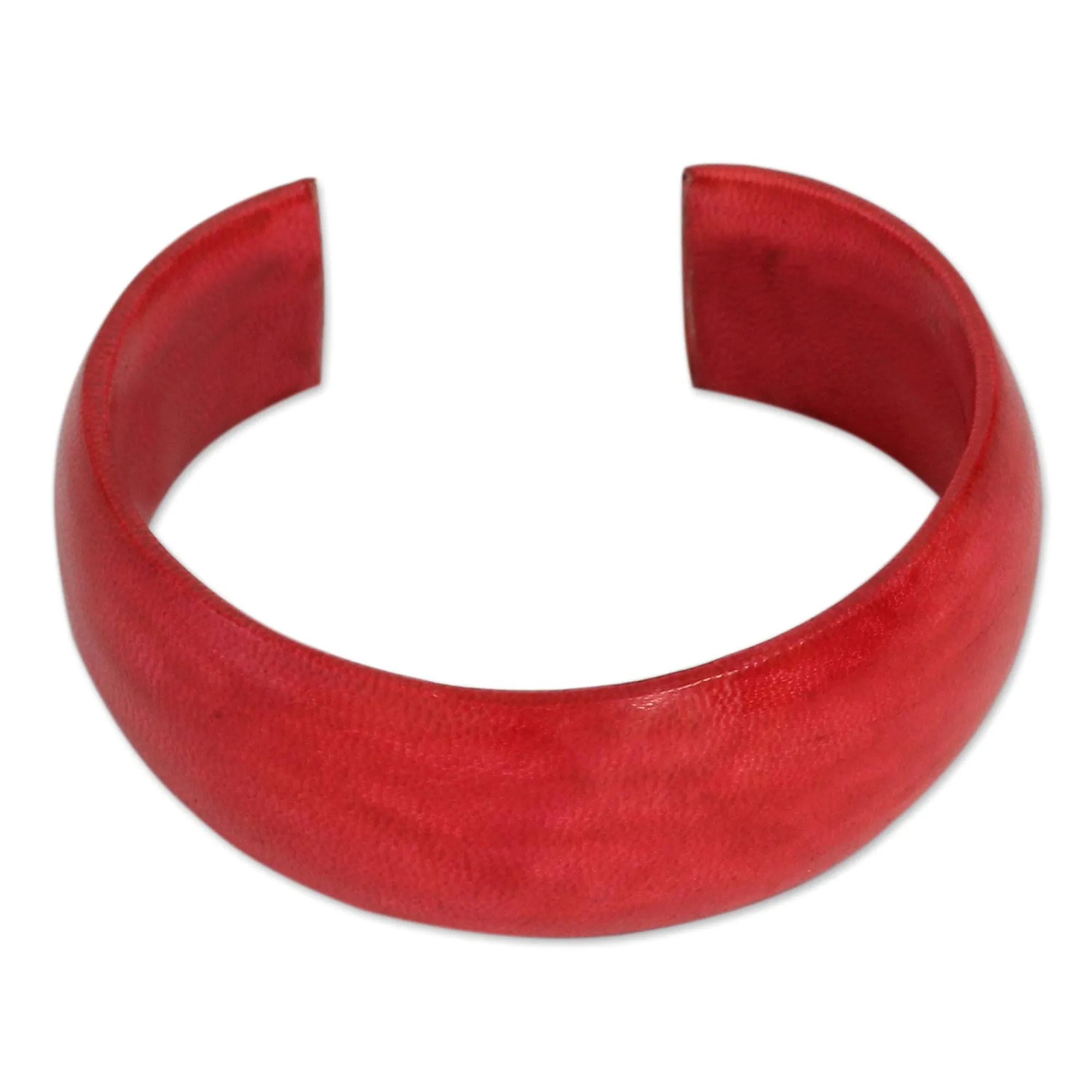 Annula in Red Leather Cuff Bracelet