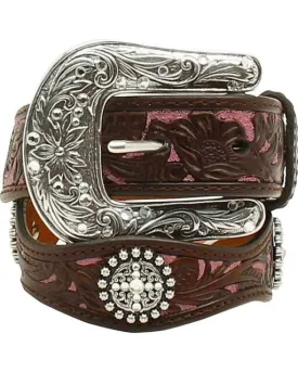 Ariat Girls Floral Tooled Leather Belt