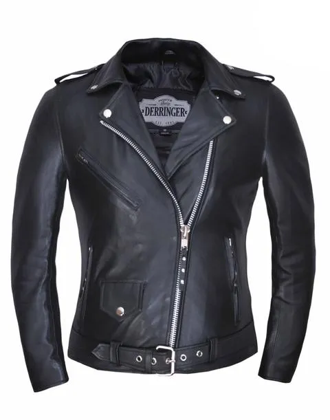 Black Lambskin Leather Motorcycle Jacket