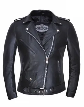 Black Lambskin Leather Motorcycle Jacket