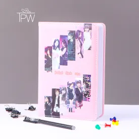 Black Pink Leather Cover Notebook Diary