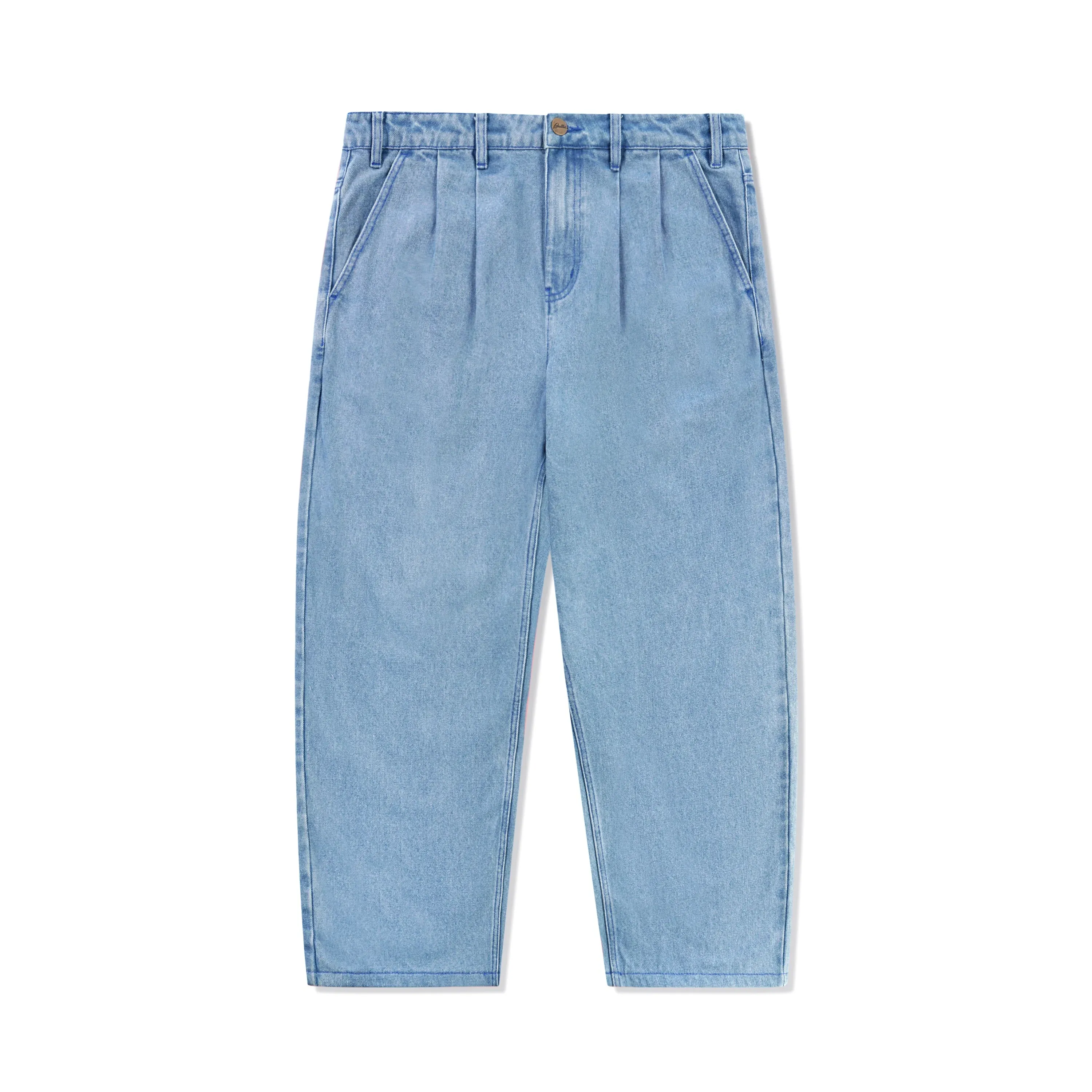 Blue Note Pleated Denim Jeans, Washed Indigo