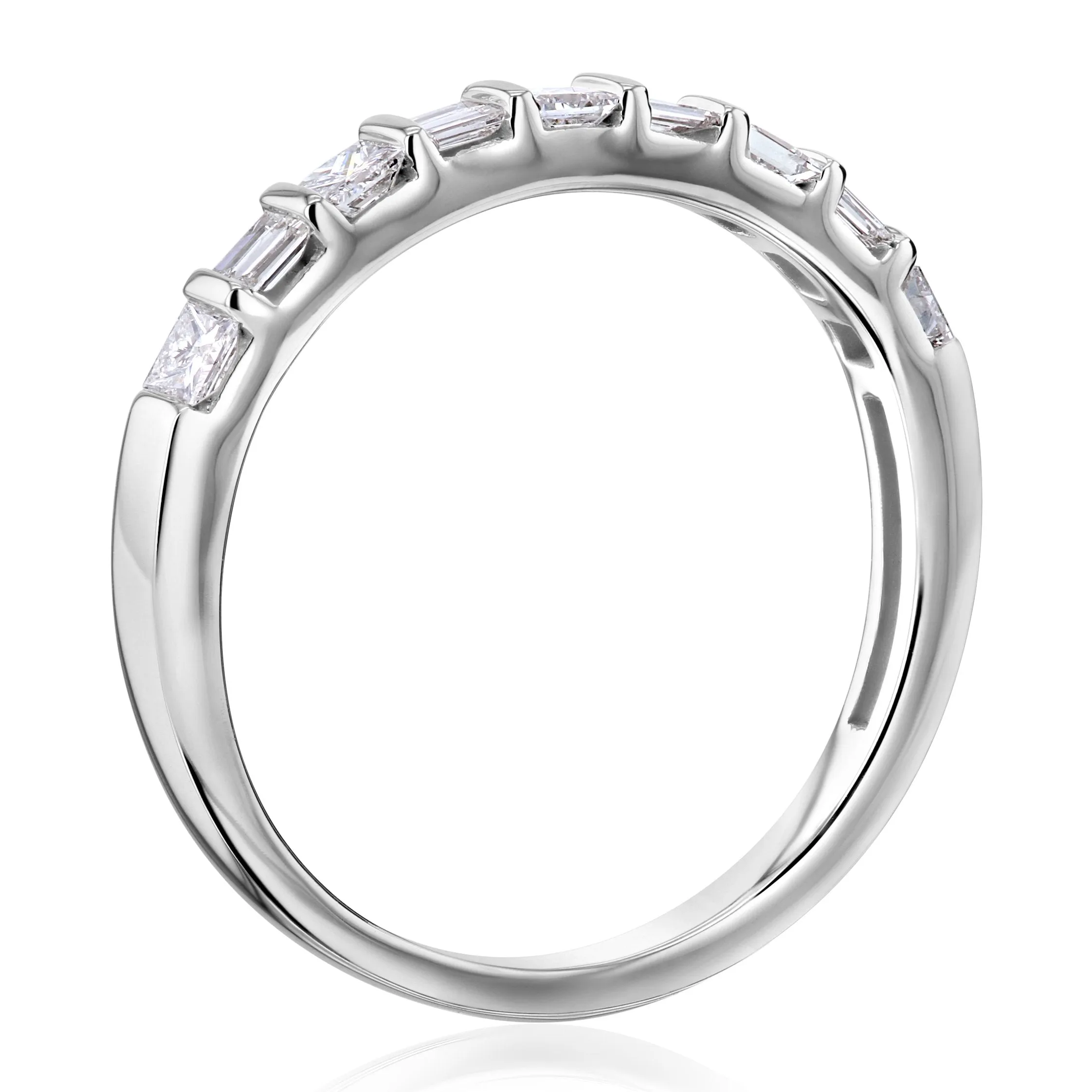 Bridget Princess and Baguette Channel-Set Diamond Band