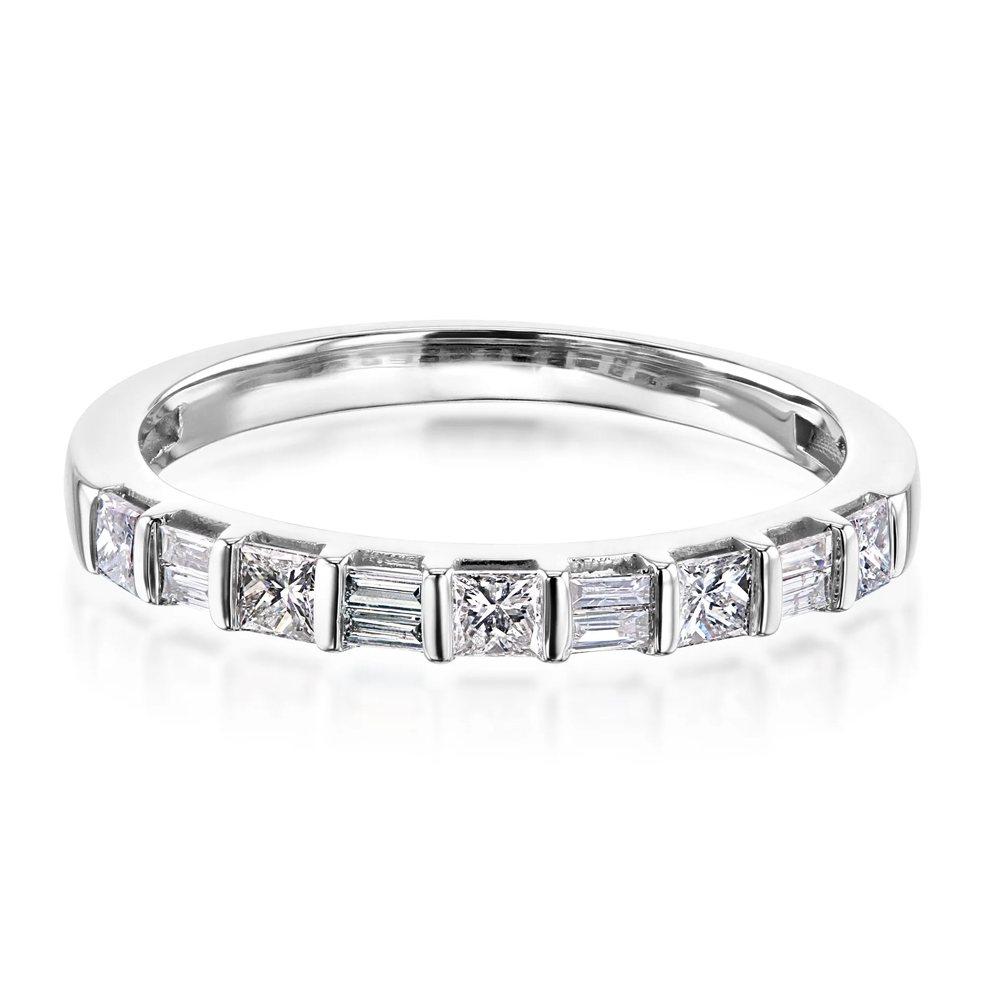 Bridget Princess and Baguette Channel-Set Diamond Band