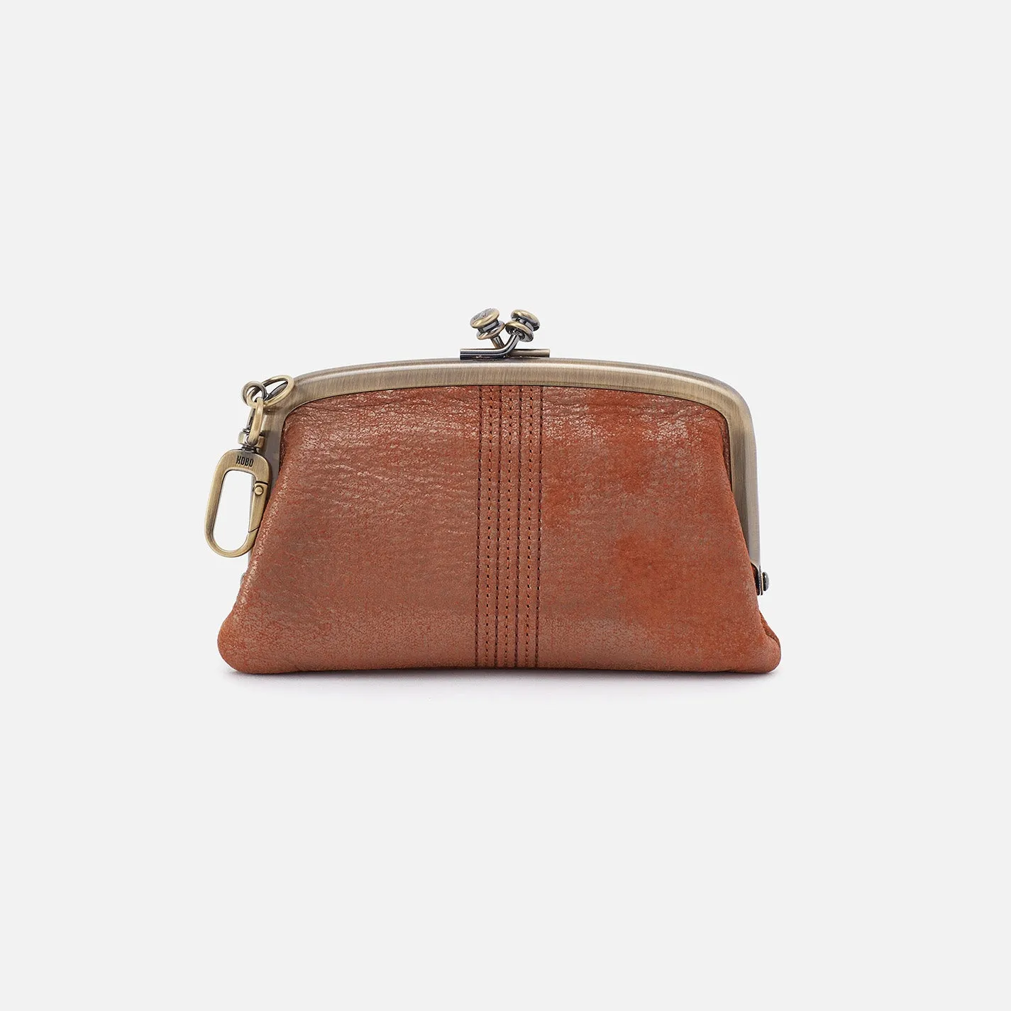 Cheer Frame Pouch In Metallic Leather - Patina