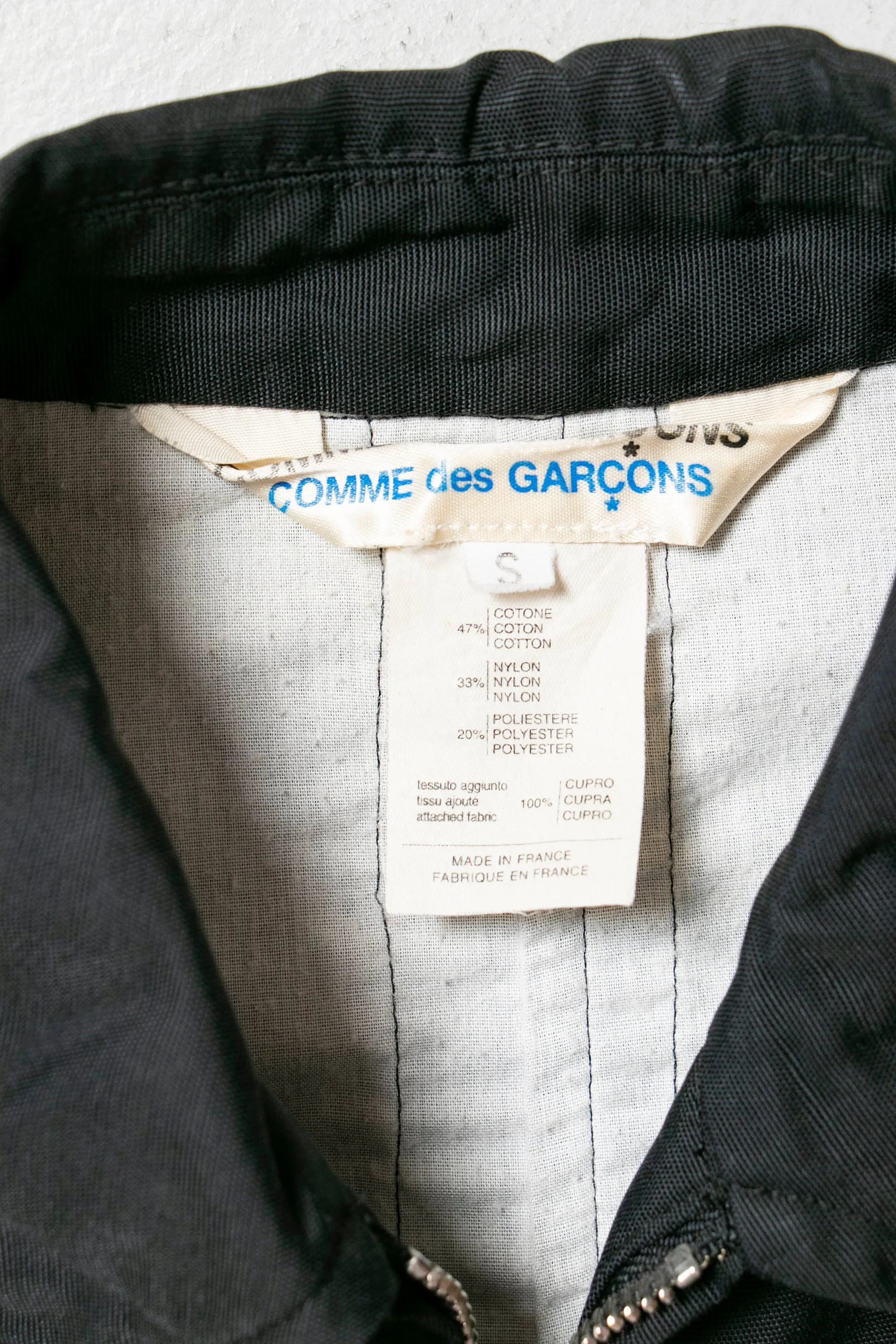 Comme Des Garçons Jacket Black Racing Stripe 1990s Small