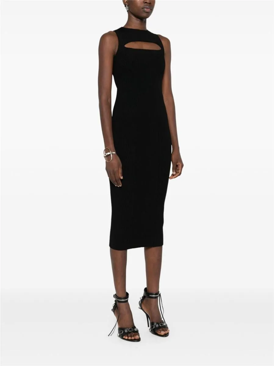 CUT-OUT RIBBED MAXI DRESS