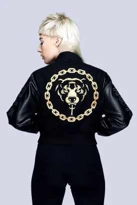 Death Adder Chain Crop Varsity Jacket