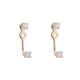 Diamond Floating Jacket Earrings