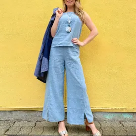 Easy Linen Pant - Soft Blue (Only XXL Left)