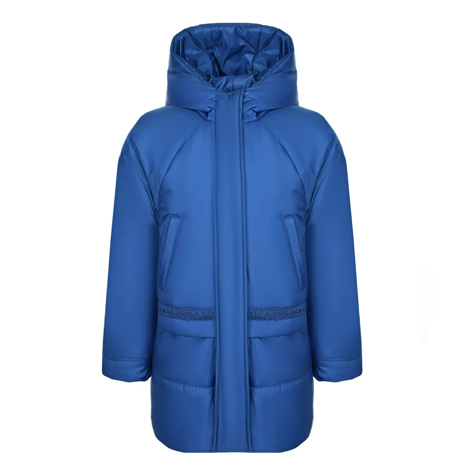 Ermanno Scervino Kids Blue Hooded Coat