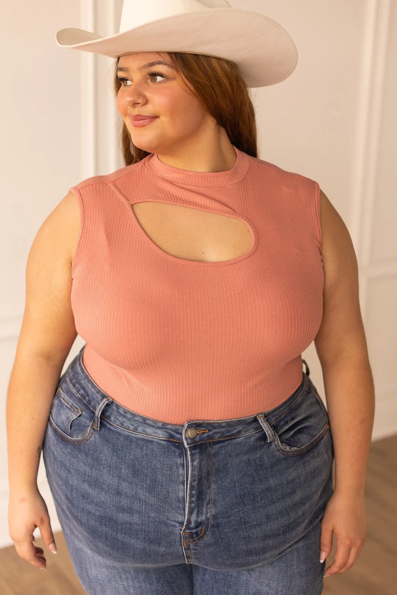 Feeling Chic Peach crop top