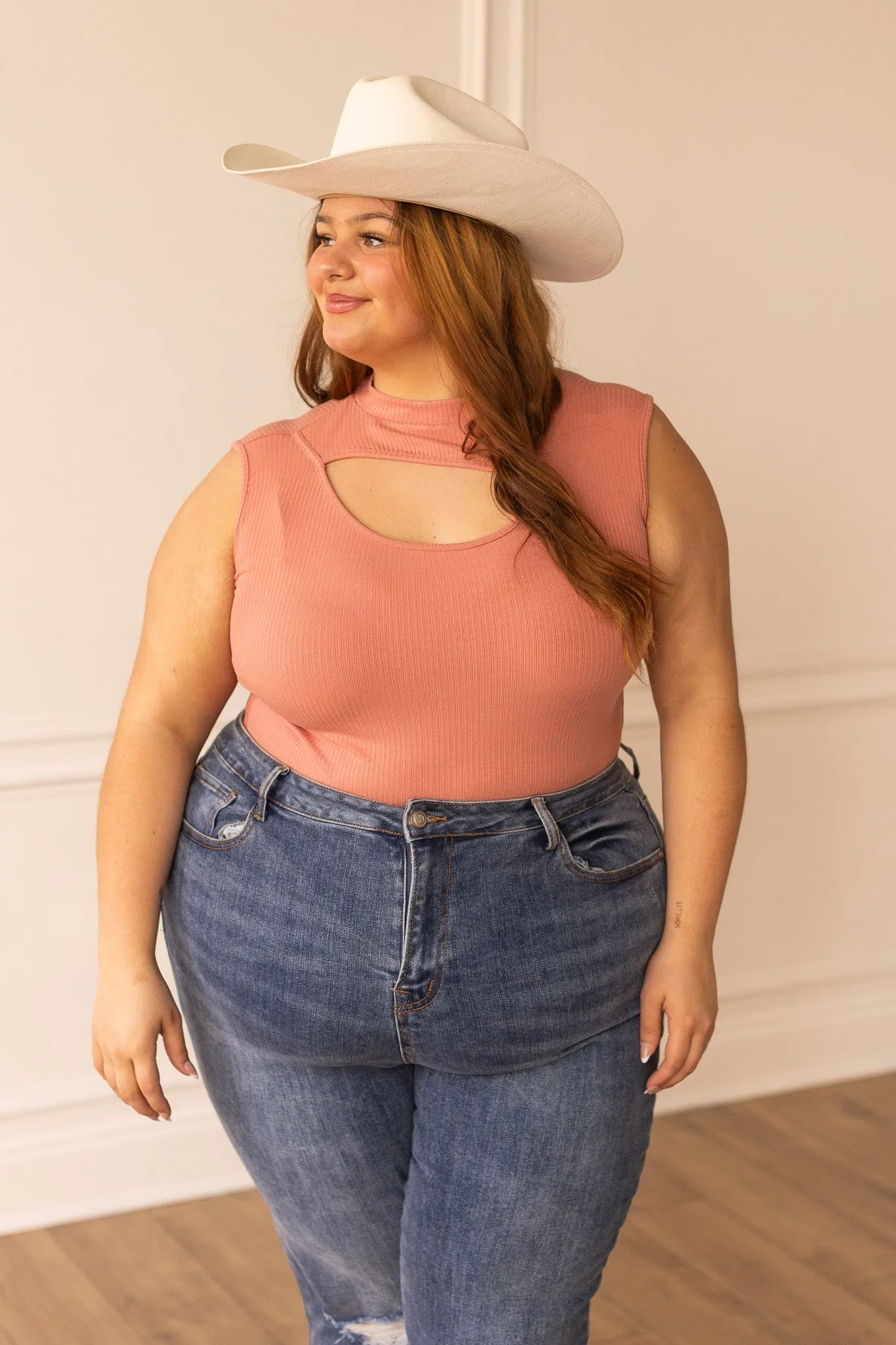 Feeling Chic Peach crop top