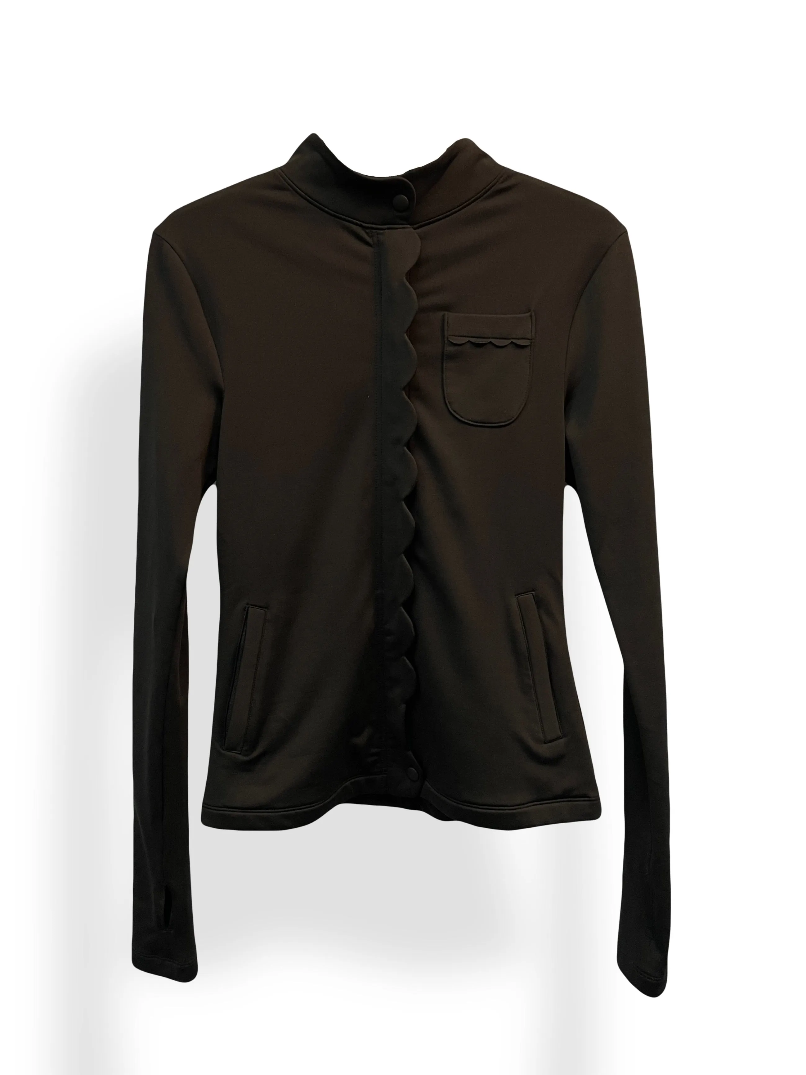 FINAL SALE - Thrive Société Black Scalloped Long Sleeve Jacket 38131145