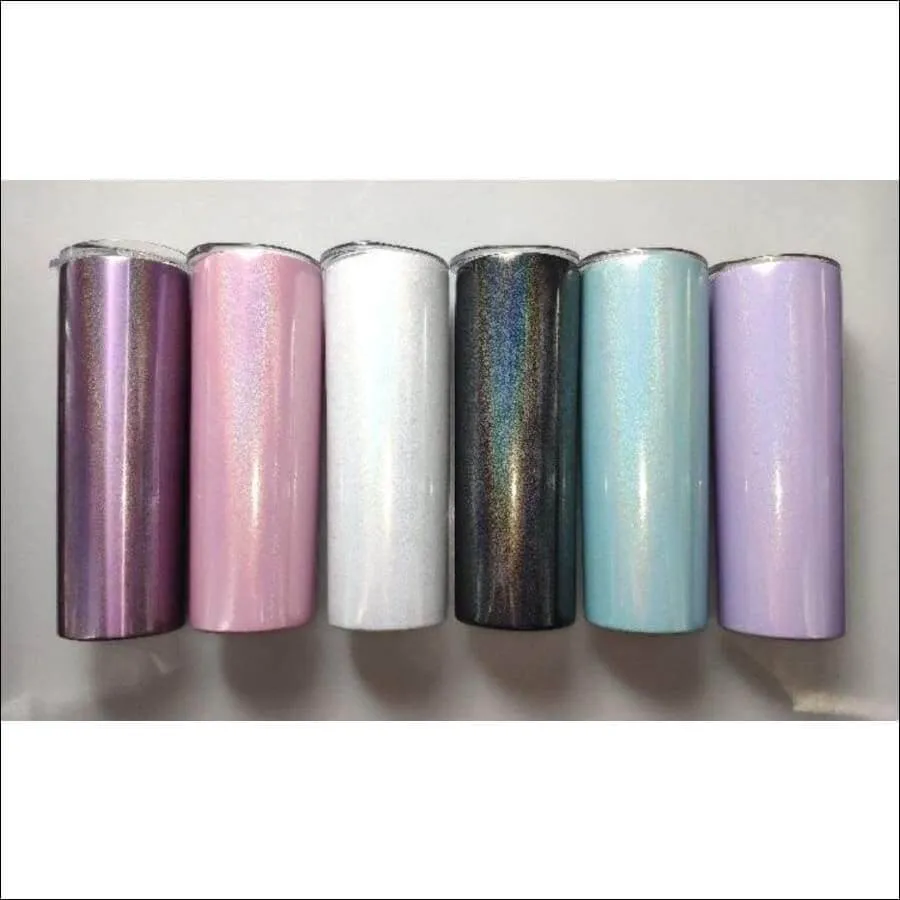 Glitter Tumblers 20oz Skinny Easy hold Hot or Cold Cup