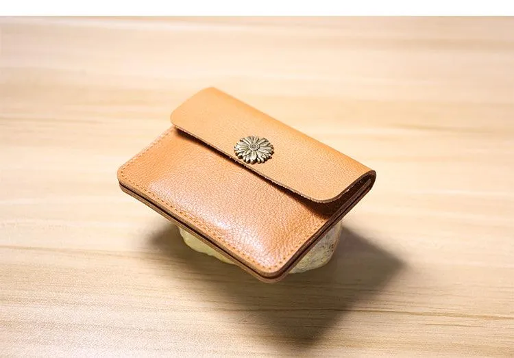 Handcrafted Minimalist leather slim wallet for women, Classic coin purse gift #2