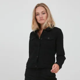 I.C.H.I - Women 'Black' Denim Regular Fit Jacket IH411