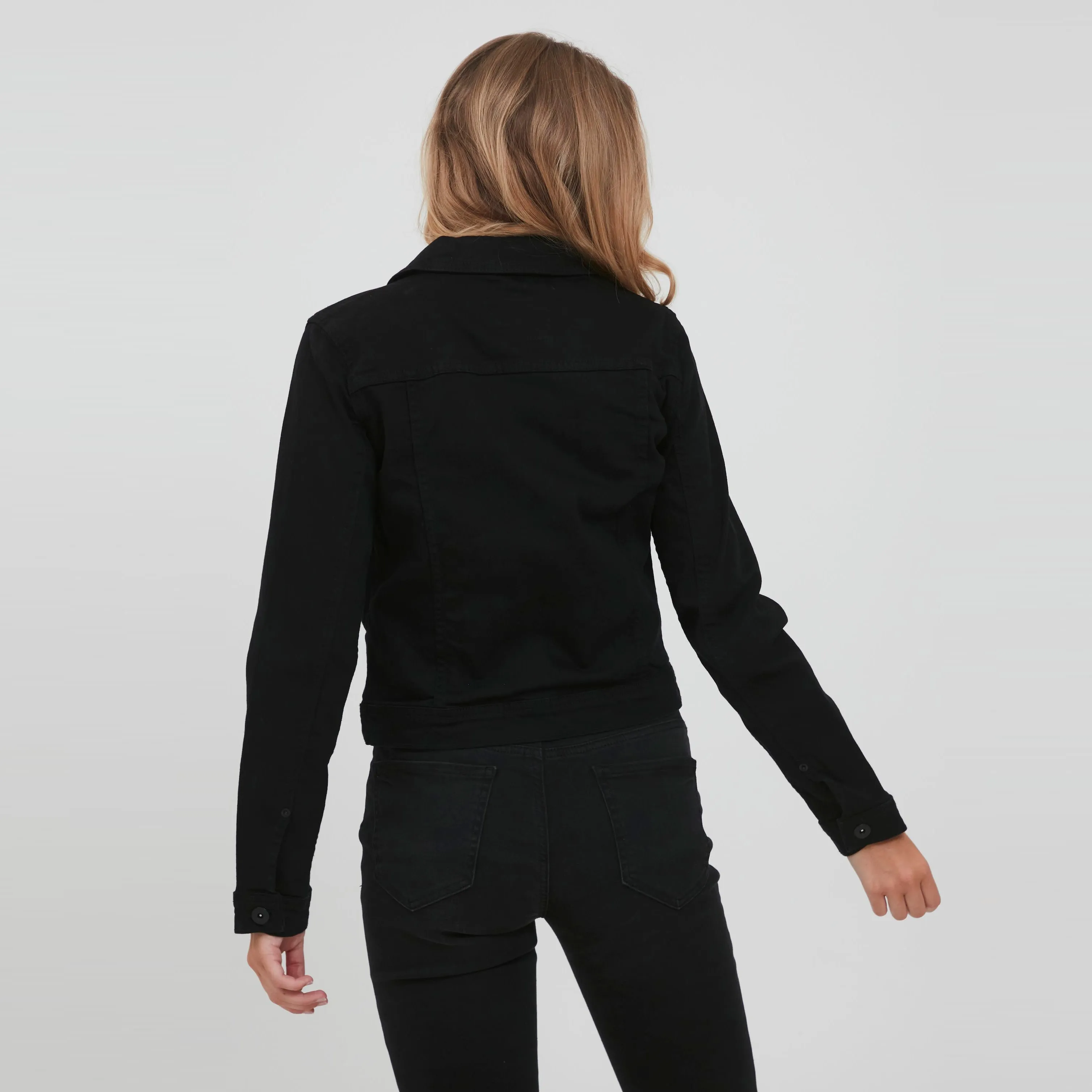 I.C.H.I - Women 'Black' Denim Regular Fit Jacket IH411