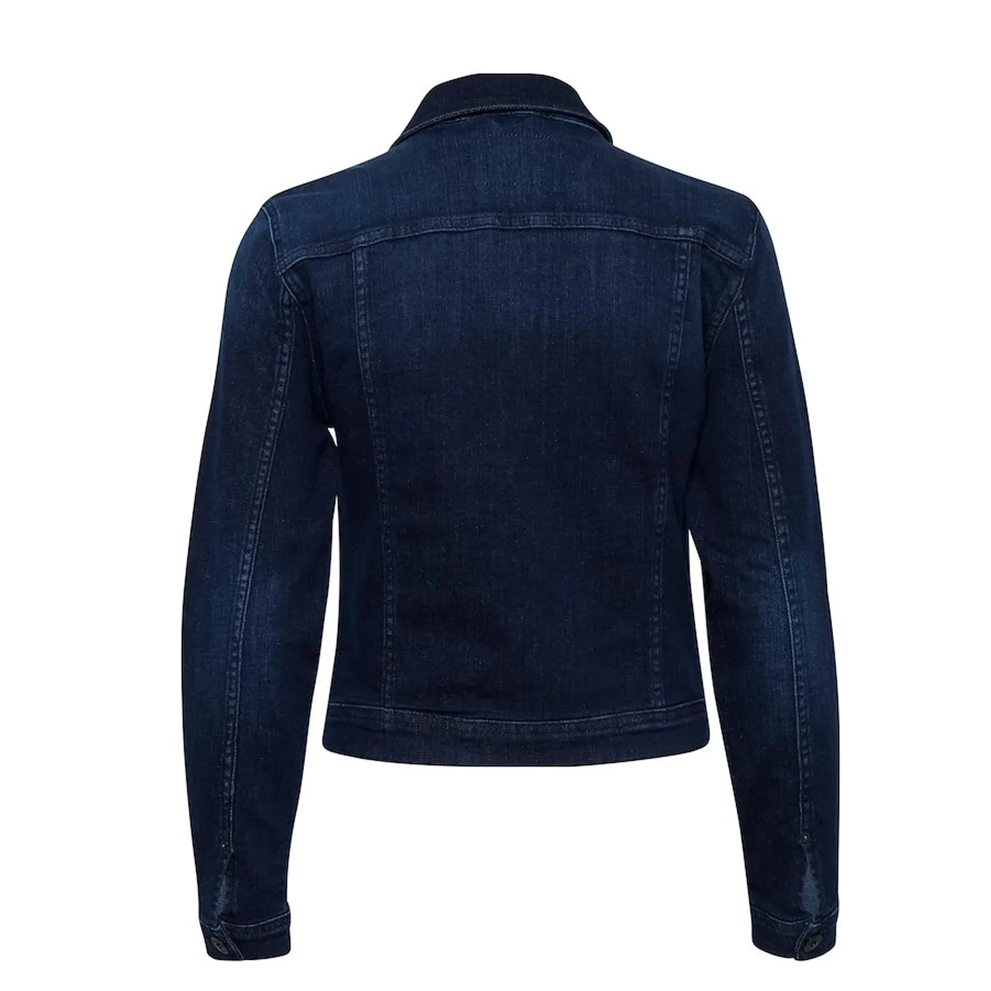 I.C.H.I - Women 'Dark Blue' Denim Regular Fit Jacket IH113