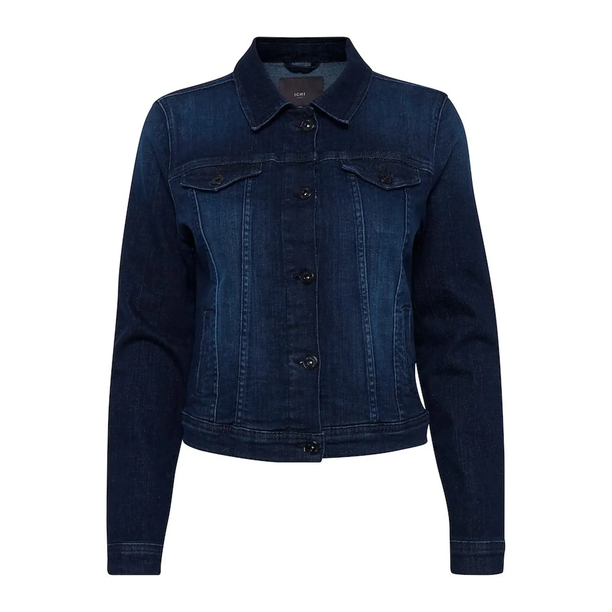 I.C.H.I - Women 'Dark Blue' Denim Regular Fit Jacket IH113