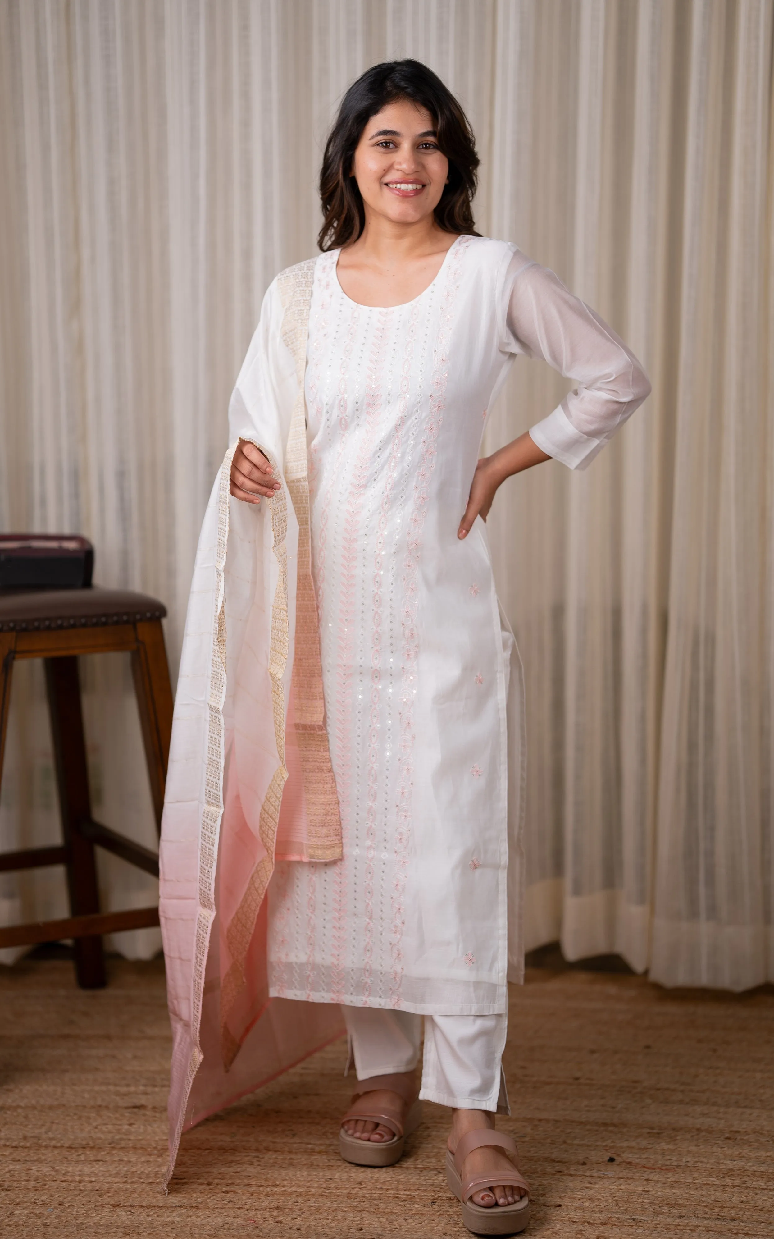 Ishu White (Kurti Pant Dupatta)