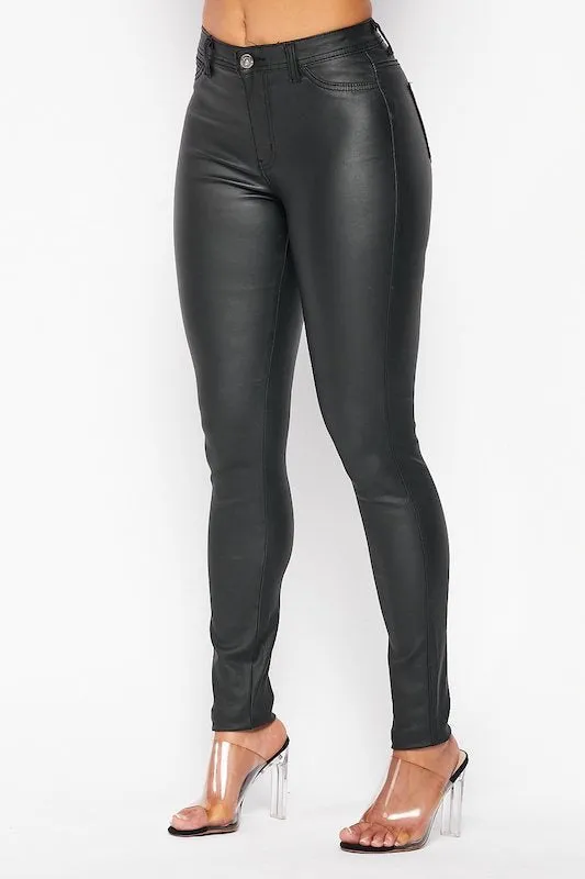 Leather-Look High Rise Stretch Skinny Pant