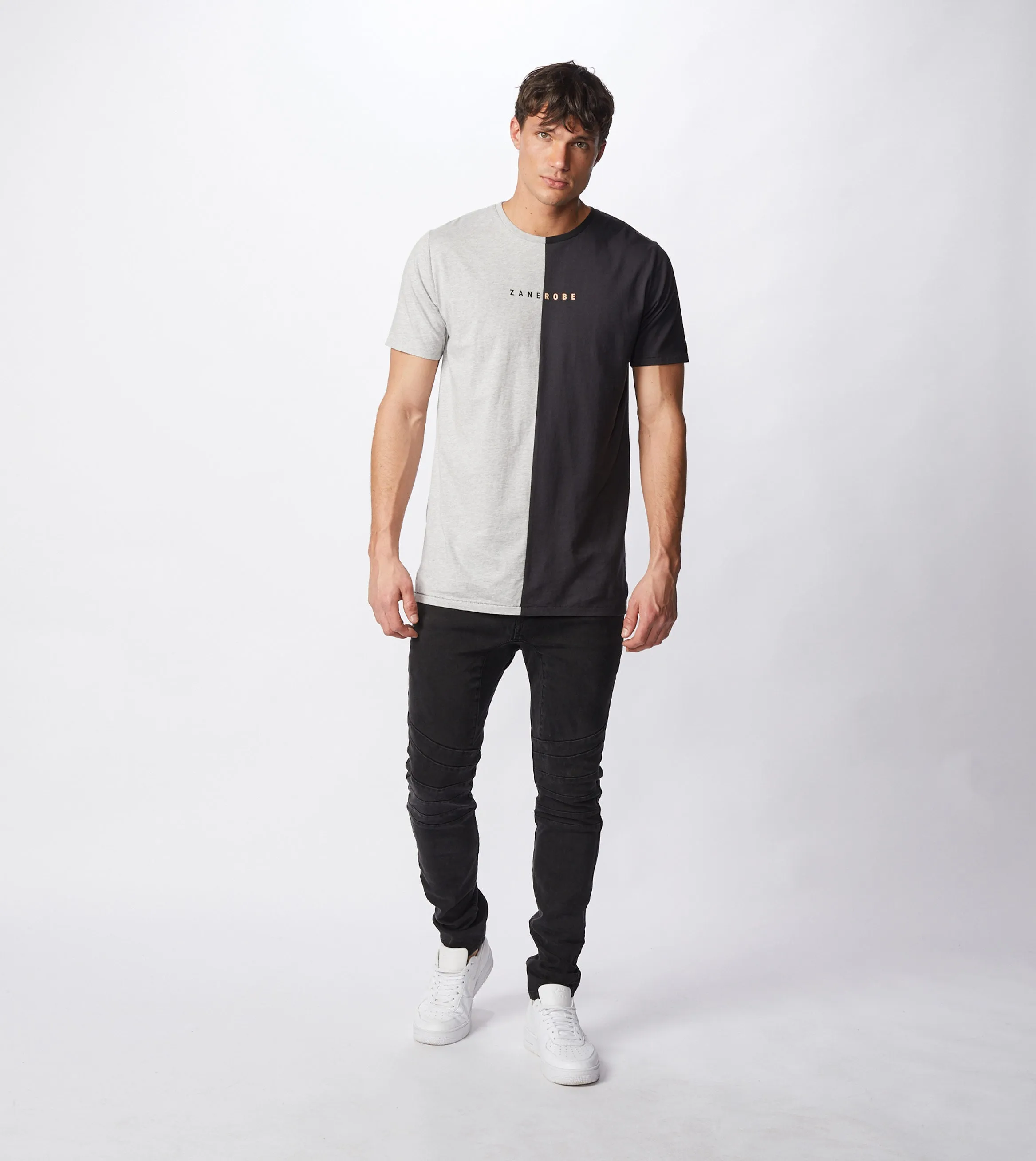 Logo-Splice Flintlock Tee Sliver Marle/Smokey Black