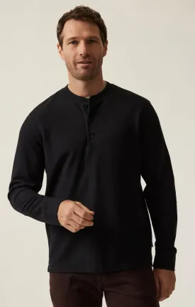 Long Sleeve Henley In Black