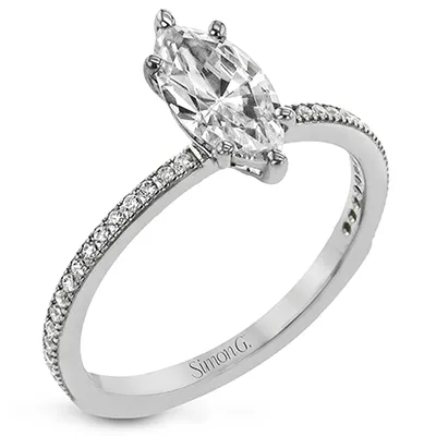 Marquise-cut Engagement Ring & Matching Wedding Band in 18k Gold with Diamonds