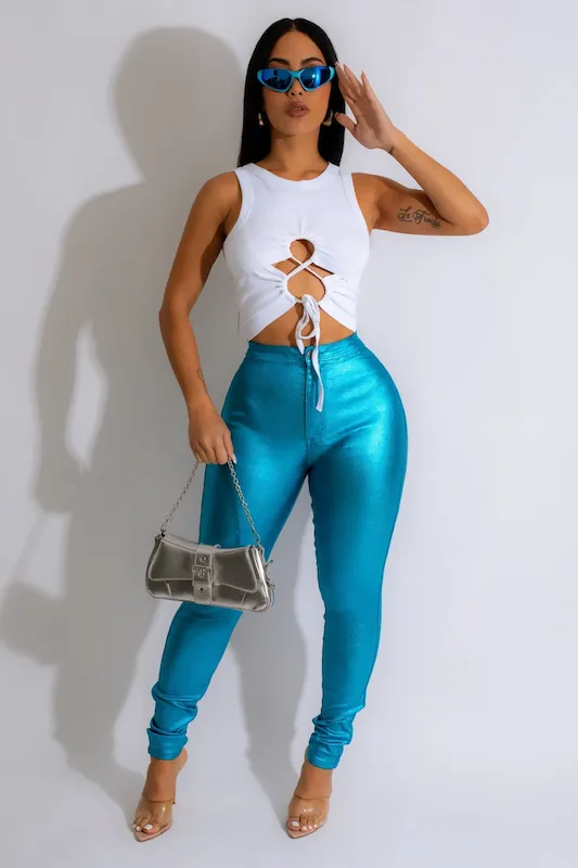 Metallic Skinny Pants