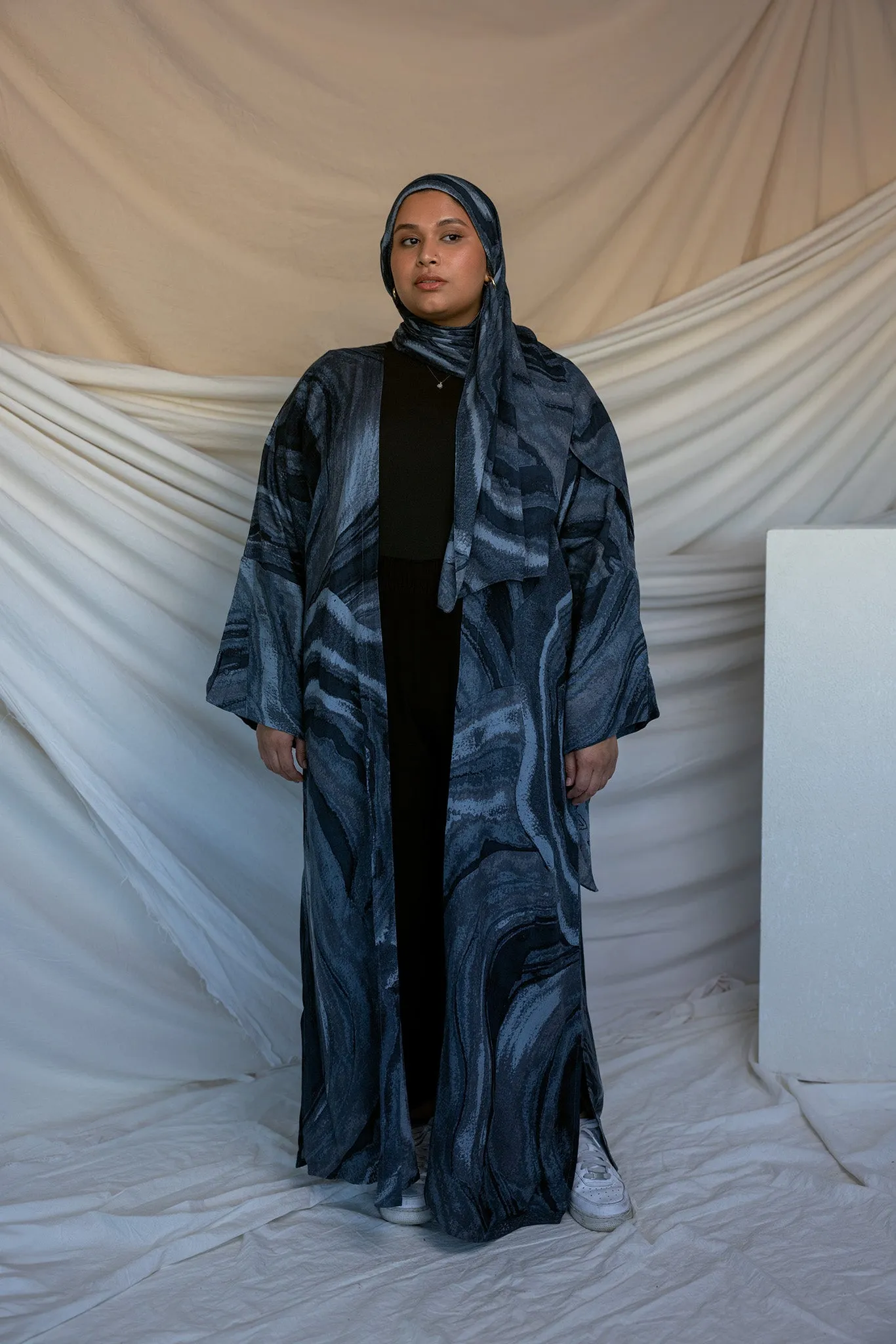 navy sediment abaya