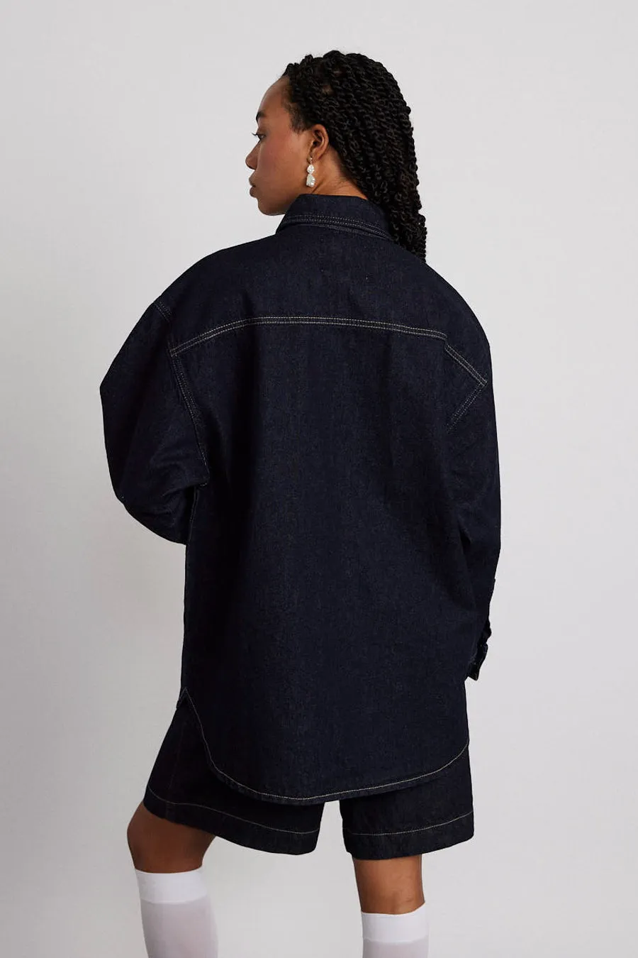 nova oversized shacket - indigo