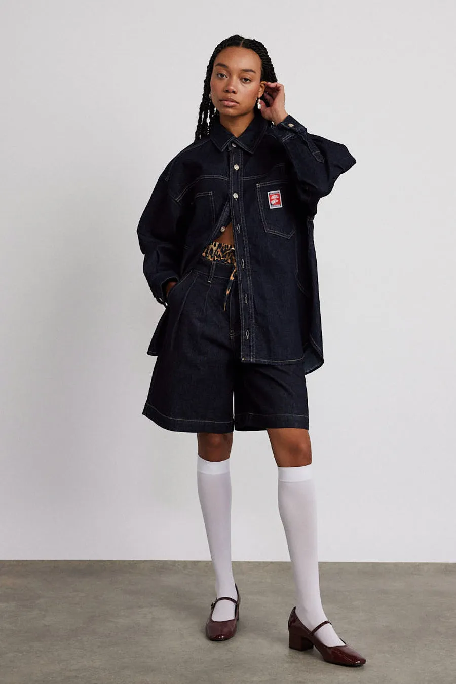 nova oversized shacket - indigo