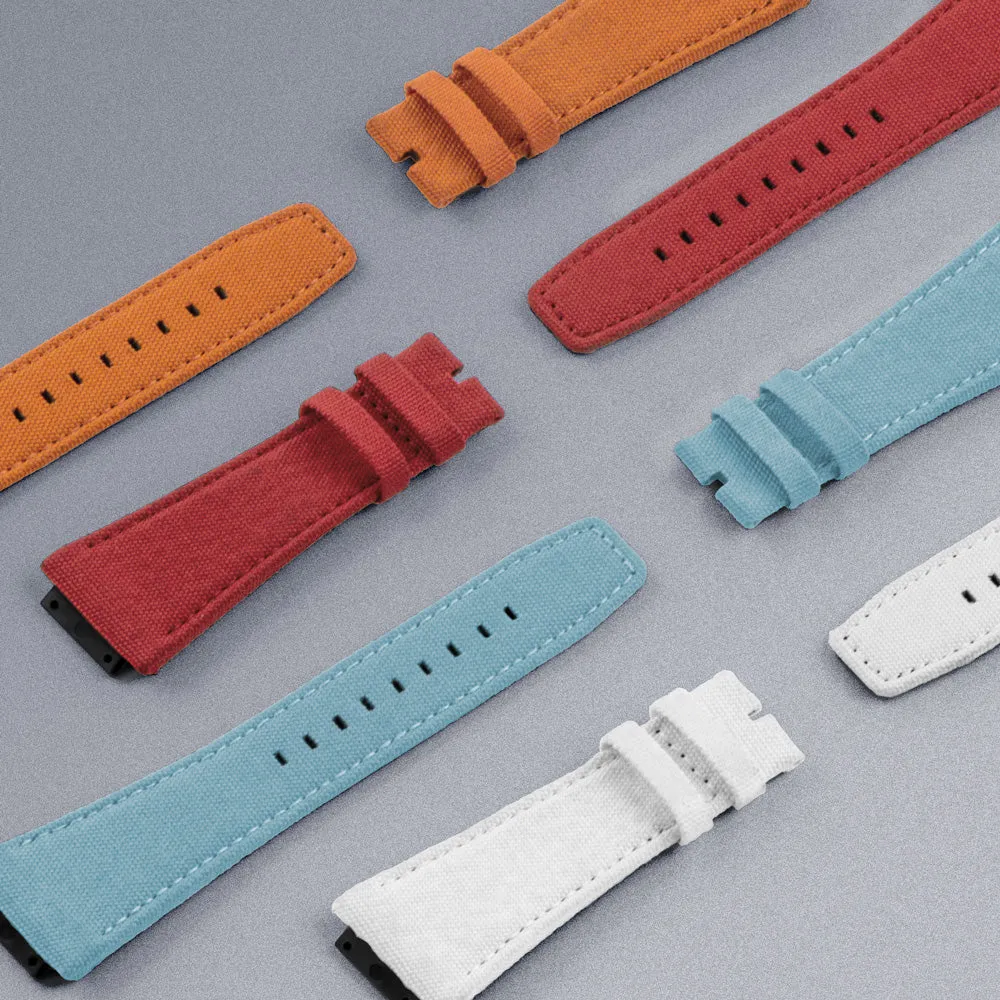 Nylon Leather Watch Strap | Red 21cm